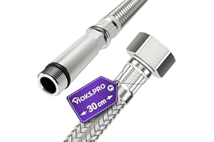 Vioks.pro Flexschlauch 1/2 Zoll (19,3mm) ÜM x M10 30 cm & Schlauch Wasserhahn Trinkwasserschlauch Anschlussschlauch Armatur Waschbecken Bad & Wasserhahn Verlängerung Küche