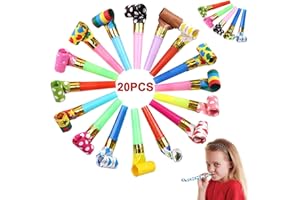 PEYSAITR 20Pcs Party Blowers, Party Blowers for Kids, Colourful & Fun Party Whistles, Reusable Musical Blowouts for Kids, Birthdays, Weddings, Anniversary, Graduation, Christmas, Party