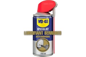 WD-40 Specialist • Lubrifiant Serrures • Spray Double Position • Anticorrosion • Débloque Instantanément • Sans Graisse ni Silicone • En Extérieur ou En Intérieur • 250 ML