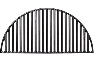 Kamado Joe Grille en fonte demi-lune Classic Joe, 45,7 x 22,8 x 1,2 cm, Noir