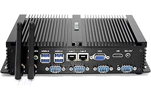 HISTTON Fanless Mini PC industriale Core i5-3317U 8GB RAM 256GB SSD 1000M/LAN WiFi HD & VGA Dual Screen Display, supporta Win XP/7/8/10