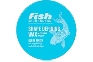 FISH Original Fish Shape Defining Hair Wax, Mens Hair Styling Product Suitable for Short & Medium Length Hair. Stylist & Barber Used, Medium hold, Gloss Finish, 100 ml