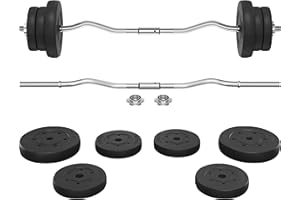 Yaheetech Barbell Weight Set 30KG/25KG/20KG Heavy Strength Training Bars Set Adjustable Dumbbell Weight Bar Home Gym Weight Lifting Training