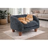 GOBYPET Peluş Kedi Koltuğu | Yumuşak Kedi Yatağı | K&ouml;pek Koltuğu (Antresit, Standart)