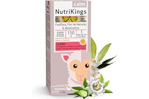 Pasiflora Melisa y Flor de Naranjo con Vitaminas B y Melatonina 1 mg - Sabor Suave - Apoya la Relajacion y el Descanso - Jarabe Infantil 150 ml - Nutrikings Calm Dietmed