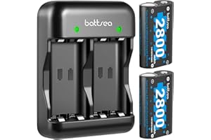 Battsea Akumulator 2x2800 mAh do Xbox Controller ze Stacją Szybkiego Ładowania - Kompatybilny z Xbox One/Series S/X, Akcesoria