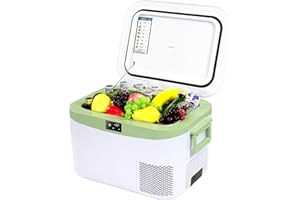 B BINGI BINGI Camping Fridge 12.8L,Car Fridge Freezer Portable Refrigerator with 12V/24V DC and 100-240V AC For Campervan,Lorry,Boat,travel,Picnic and Home Use, -18℃ to 15℃