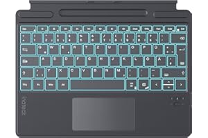 ‎INATECK Inateck Surface Pro 11 Tastatur,Kompatibel mit Surface Pro 11/10/9/8/X, KI-Funktion,Tastatur mit Touchpad 7-Farben Hintergrundbeleuchtung und Stifthalter,QWERTZ, KB05114