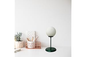 bamyum Lipeo Lampada da Tavolo Salotto Ø25 cm, Lampade da Comodino Moderna, Lampada da Tavolo a Sfera in Vetro, Lampada da Comodino, Lampada Vintage da Tavolo Globo Salotto, Lampade da Comodino Verde