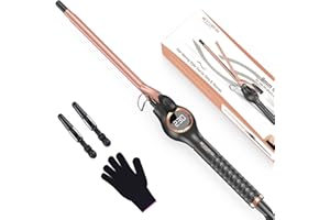 ‎BESTOPE PRO BESTOPE PRO Lockenstab 9mm, Multi-Temperatur mit Lockenstab Kleine Locken, Verlängerung Design Hair Curler, Schnelle Heizung Lockenstäbe, Lockenstäbe mit Großem LCD-Display, mit Klemme und Handschuh
