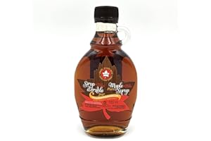 Sirop d'érable ambré du Canada pur à 100% dans une bouteille anse - 189 ml - Les trésors d'érable