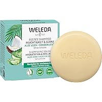 WELEDA Bio Festes Shampoo Feuchtigkeit & Glanz - Naturkosmetik Haarpflege Seife für gesund aussehendes Haar mit Aloe Vera, Ko