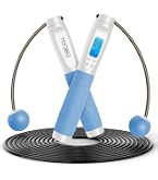 PROWERS Corde à Sauter Connectée sans Fil avec Compteur Calories & Application – Rechargeable USB-C, Corde Fitness Réglable pour Entraînement Maison