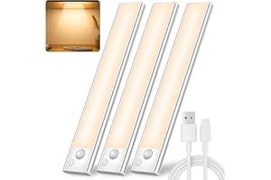 JEKEMORYE 20CM 3 Pack Warm White Under Cabinet Kitchen Lights LED