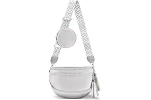 GYBOOM Crossbody Bags for Women,Modern Double Zip Chest Pocket,Adjustable Shoulder Wide Strap Belt Bag Hip Bag with Coin Purse PU Leather Commuting Travel