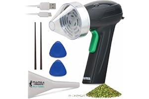 Mamba Grinder Monster – Elektrische Gewürzmühle (Silber) | USB-Aufladbar mit Feinstellfunktion & Dosierhilfe | Leiser Crusher für Kräuter, Gewürze, Kaffee | Inkl. Trichterkopf