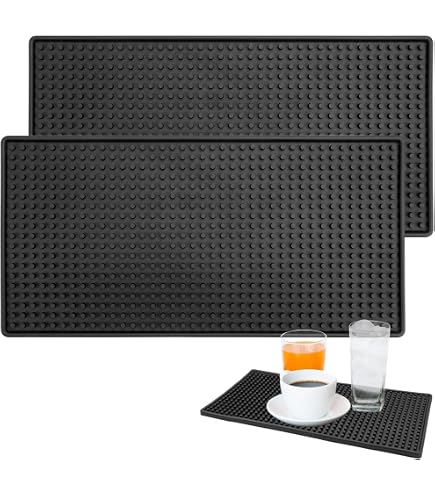 Tapis Repose-Verres The Bars - Caoutchouc Noir 60x20cm - Fabriqué En Italie