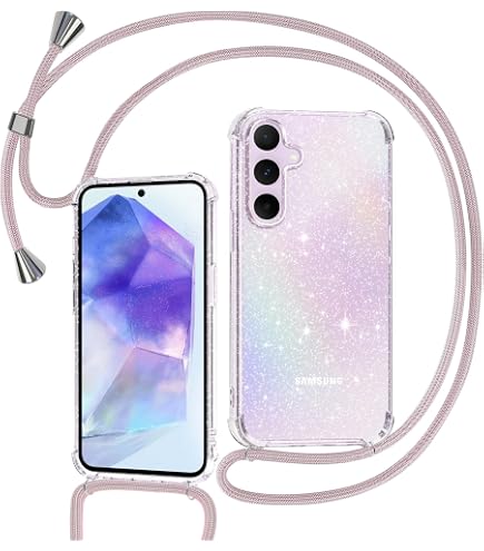 YAMCCCSE Handykette Für Vivo X60 Pro 5G – Transparente Hülle Mit Verstellbarem Band, Rainbow-Design