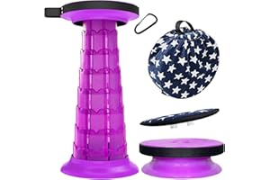 ALEVMOOM Sgabello Telescopico Portatile Con Cuscino, Sgabelli da Campeggio Sgabello Per Adulti Pieghevole Portatile Per Pesca Campeggio Viaggio,Massimo 550lb