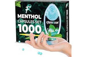 Flavouroom - Premium Menthol Kapseln 1000er Set | DIY Menthol Filter für unvergesslichen Flavour Geschmack | inkl. Box zur Aufbewahrung der aromatischen Click Hülsen Kugeln