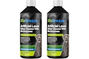 BioBreeze Artificial Grass Cleaner Pet Odour Eliminator (MAKES 5 LITRES) Enzyme Dog Urine Neutraliser Deodoriser for Dog Wee on Astro Lawn (Pack of 2)