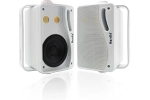 Herdio 3,5 Pollice Altoparlanti da esterno 200Watt Diffusori da Esterno Casse per Esterno Per Esterno,All-Weather Durability, per Patio Marine Boat Garage Indoor (Coppia，Bianco)