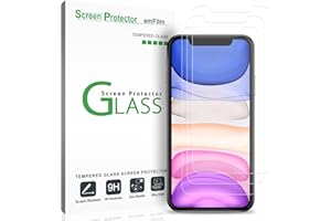 amFilm (3 opakowanie) szklana osłona ekranu do iPhone 12, iPhone 12 Pro, iPhone 11 i iPhone XR (10R) - przyjazna dla obudowy (łatwa instalacja) folia ze szkła hartowanego (6,1 cala)