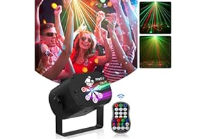 FODEXAZY Luces Discoteca UV RGB Luces de Fiesta Baterías incorporadas Sonido Activado USB Carga DJ Luz Estroboscópica con Control Remoto para Fiestas de Halloween Bodas Navidad