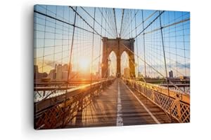 ARTTOR Lienzos decorativos Nueva york puente Cuadro Sobre Lienzo Moderno 70x50cm Cuadros Decoracion Salon Dormitorio Cocina Cuadros Pared Imágenes Wall Art Prints Decor Canvas AA70x50-3707