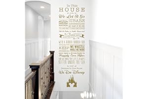 WALL DESIGNER Children Playroom Bedroom Disney Inspired Wall Sticker - We Do Disney - Tinkerbell, Toy Story, Little Mermaid, The Lion King... [Gold]