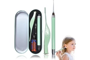 Strumenti per La Rimozione Della Fancysky, Casteri per Le Orecchie per Bambini con Pinzette a LED + Testina per Stuzzicadenti, Pulisci Orecchie Bambini adatto a Neonati, Bambini e Adulti (Verde)