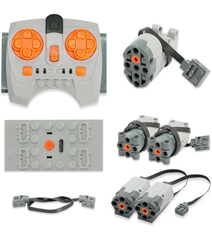 QIQIAZI Power Functions Set - 8-teiliges Motoren Set Mit Fernsteuerung Für Bausteine