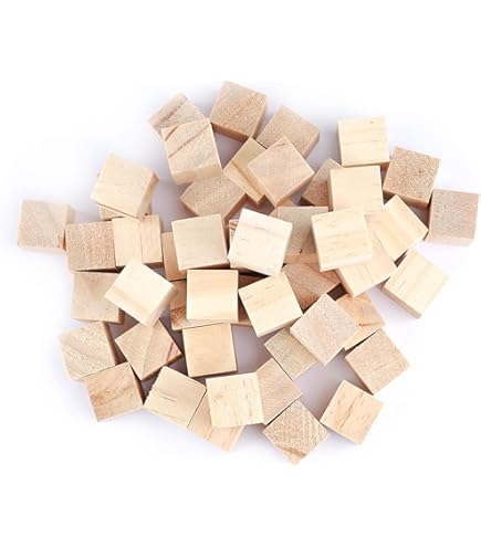 Kurtzy Houten dobbelstenen, 30 stuks, 3 x 3 x 3 cm, onbehandelde, onbehandelde blanco houten blokken, blokken om te knutselen, DIY, stempel, wiskunde, bouwstenen, speelstenen, puzzel