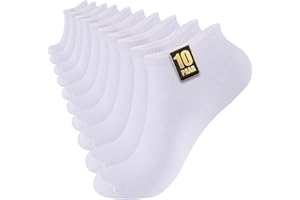 Niorasen 10 Par Krótkich Skarpetek Męskich Damskich - Letnich Krótkie Skarpetki Unisex - Oddychające Skarpetki Niewidoczne - Bawełna Czarna, Biała Szara