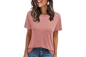 AirMood Camiseta casual de verano con cuello redondo para mujer