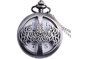 Designer Inspirations Boutique ® Batman Themed Quartz Pocket Watch Necklace - On 32" Inch / 80cm Chain -