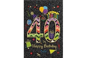 bsb 40. Kartka urodzinowa dla kobiety i mężczyzny – kartka urodzinowa 11,5 x 17,0 cm – kartka z życzeniami urodzinowymi z motywem imprezy – 40. kartka urodzinowa z kopertą – kartki urodzinowe