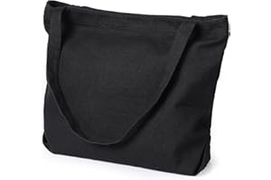 Etercycle Women's Canvas Tote Bag, Casual Shoulder Bags Big Capacity Hobo Bags with Interior Pocket for School Shopping Work Travel (Black)