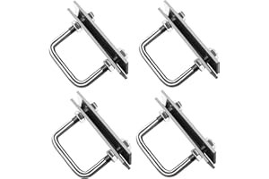 OBQCARE U-Bolts Quadrati Bulloni U, Bulloni a U M8 in Acciaio Inox, Bullone a U Con Dadi e Piastra Di Telaio, per Tubo Dell'Acqua Fisso, Tubo, Barche