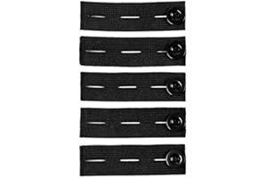 Jieddey Estensioni Regolabili per Pantaloni,5 PCS Pantaloni Estensione di Bottone Prolunghe per Bottoni Pantaloni Ingranditore per Jeans Gravidanza Nero