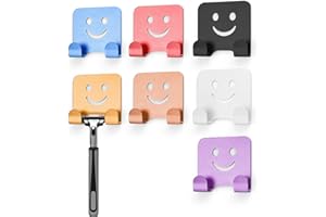 Crochet Douche, LERANXIN 7 Pièces Double Crochet Alliage D'aluminium Crochet Porte, Pas Besoin de Percer des Trous Support de Rasage, Convient aux Rasoirs, Clés, Serviettes