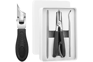 DAILIENFUS 3-Piece Set Nail Clippers with Eagle Beak Angle for Ingrown Toenails, Nail Clippers Large with Collection Container - Toenail Clippers for Seniors and Children (Black)