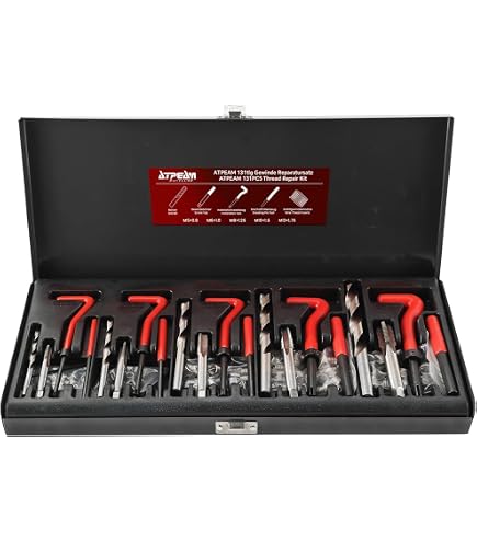 Kit Réparation Filetage M5 X 0,8 Mm - 30 Pièces Avec Inserts Hélicoïdaux, Taraud, Foret - Pour Restaurer Filets Endommagés