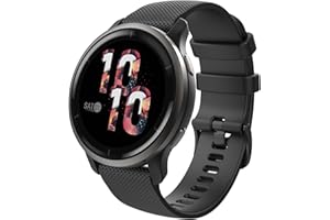 MoKo Strap Compatible with Garmin Vivoactive 4S/Venu 4 41mm/3S/2S/Forerunner 265S/255S/255S Music/Vivomove 3S, 18mm Soft Silicone Replacement Watch Band Sport Wristband, Black
