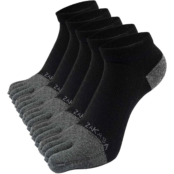 LOFIR Calzini con Dita Separate da Donna Calze 5 Dita in Cotone, Calzini Antiscivolo da Donna Calze con le Dita dei Piedi, Taglia 35-41, 5 paia