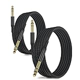 RUXELY Cavo Audio Jack 6.3 mm 3M 2-Pezzi,Cavi Filo Doppio 6.35mm Maschio,Cable Guitar TRS Bilanciato 1/4 Pollici per Strument