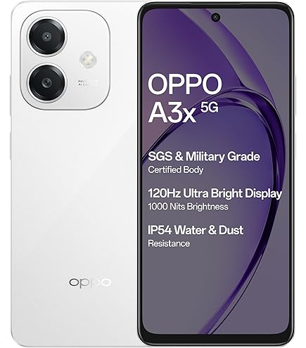 OPPO A3X 5G (Starlight White, 4GB RAM, 128GB Storage)|6.67” HD+
