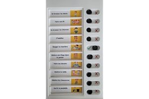 SIMAO TOYS Liste de tâches à faire, Tableau todo list, avec 10 cartes blanches et 88 autocollants, Pour enfants non verbaux et autistes