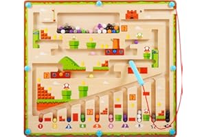 Grriopi Montessori Toys for 2 3 4 5 6 Year Old Boys Girls, Wooden Toys Magnetic Color and Number Maze, Gifts for 2-6 Year Old Boys Girls Educational Toys for Kids Age 2-6