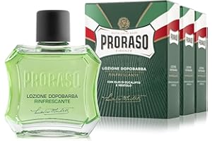 Proraso Lozione Dopobarba Uomo Rinfrescante, 3 x 100ml, Lozione con Olio di Eucalipto e Mentolo da applicare dopo la rasatura, Made in Italy